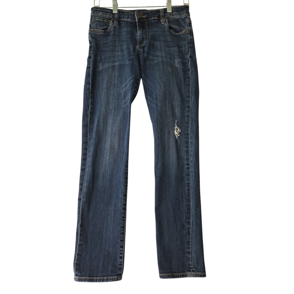 KUT from the Kloth Boyfriend Jeans Medium Wash Distressed Size 2 - Picture 2 of 14